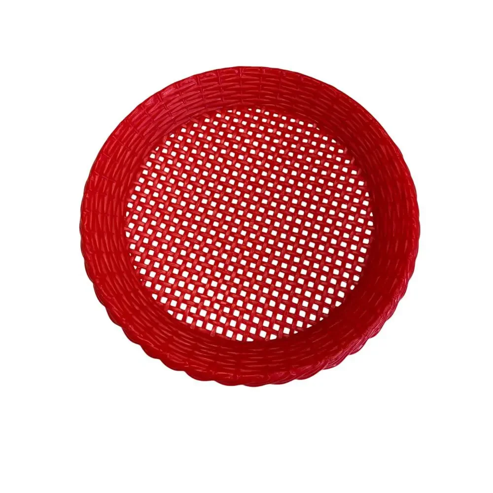 Vintage Reusable Plastic Paper Plate Holders - 4 Pack - Red Green Tan Yellow